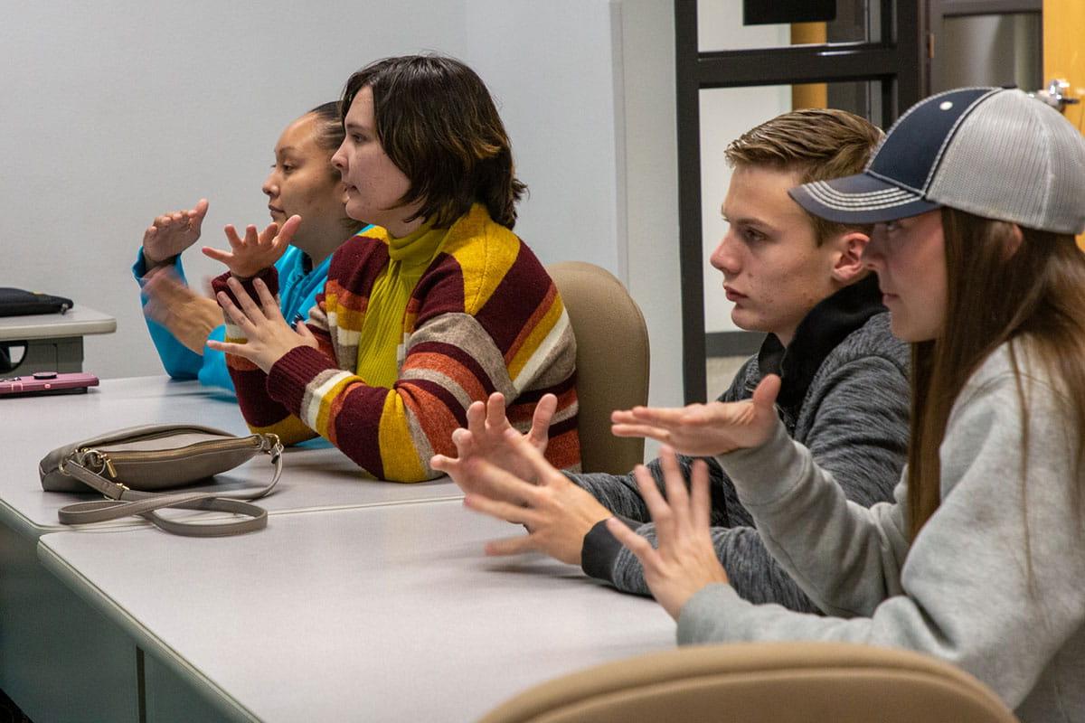 SJC students learning American Sign Language ASL